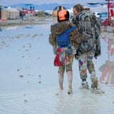 Photos Show People Stranded At Burning Man After A Rainstorm Turned The Desert Into A Mud Pit