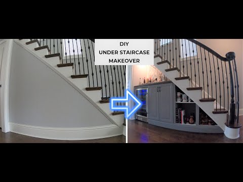 Watch This Incredibly Resourceful Guy Add A Mini Bar To His Home With This DIY Under Staircase Makeover